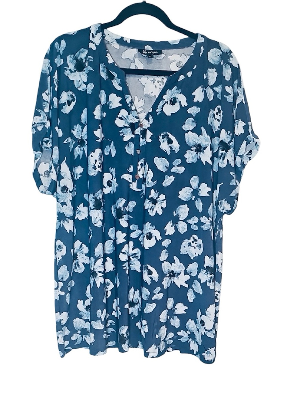 🍄 Lily Morgan Floral Tunic Top, Size 3X